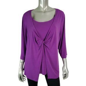 JMS Womens 2Fer Top Plus Size 2X